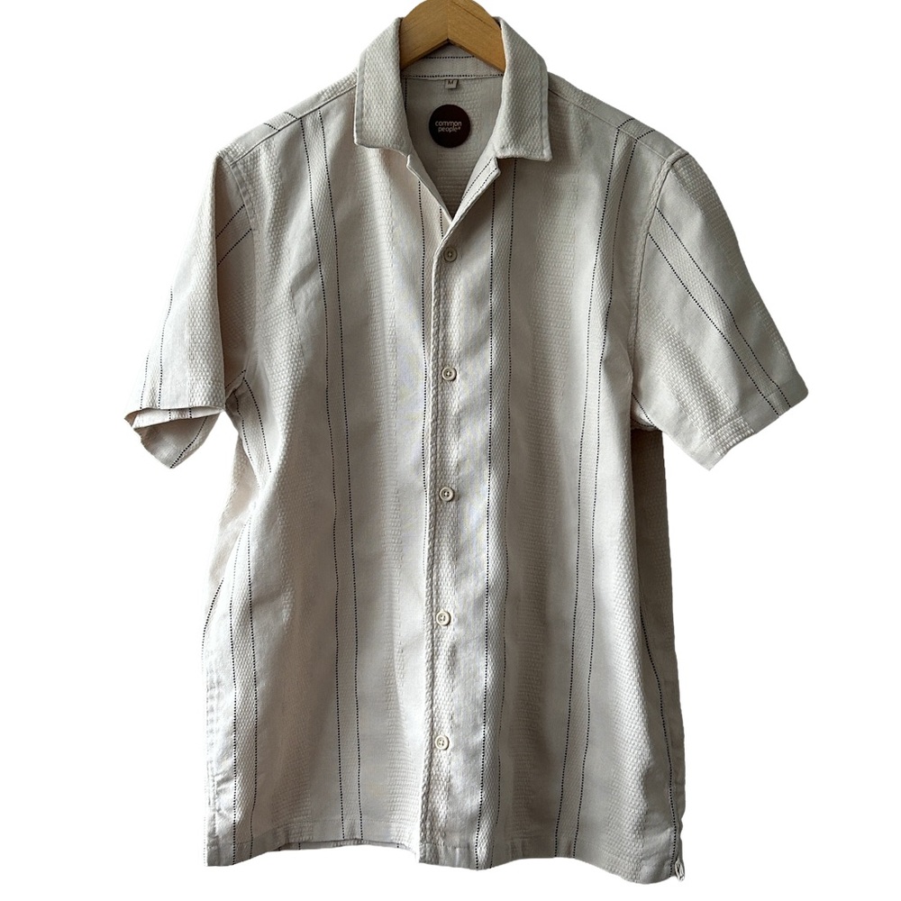 Common People Ravello Cotton Blend Button Down Short Sleeve Shirt